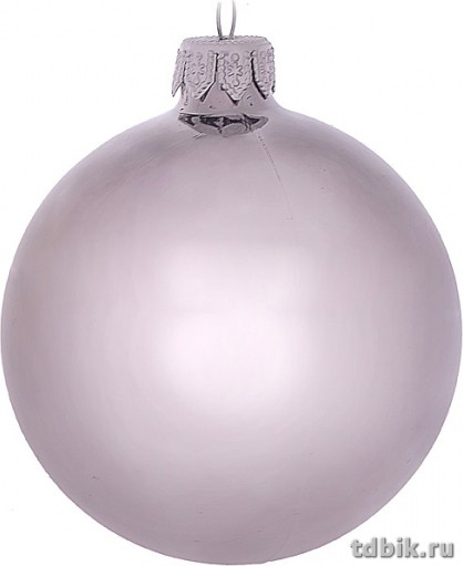 Елочный шар  75 мм, цвет серебро глянцевый