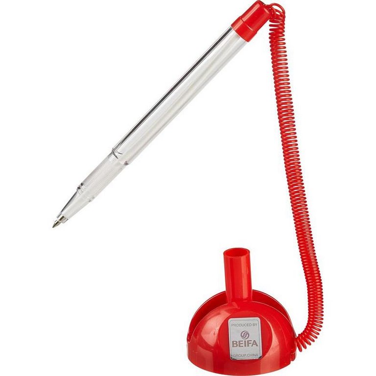Ручка шариковая настольная красный корпус Beifa 0,7мм синяя (стерж. 125мм, линия 0,5мм)