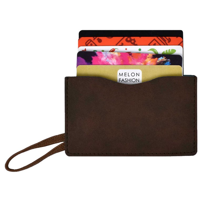 Карман для кредитных, дисконтных карт, пропусков, коричневый 2 отделения, кожзам