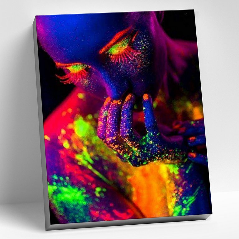 Роспись по номерам (холст) 40*50см "Глоу неон" (основа+акрил.кр.+кисти)