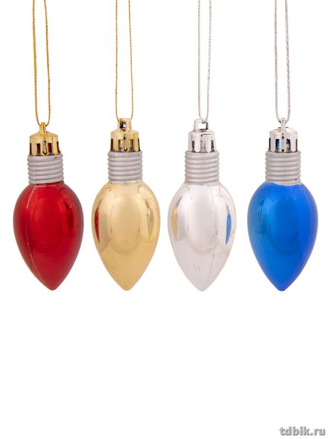 Украшение елочное из пластика "Лампочка классическая" 6см