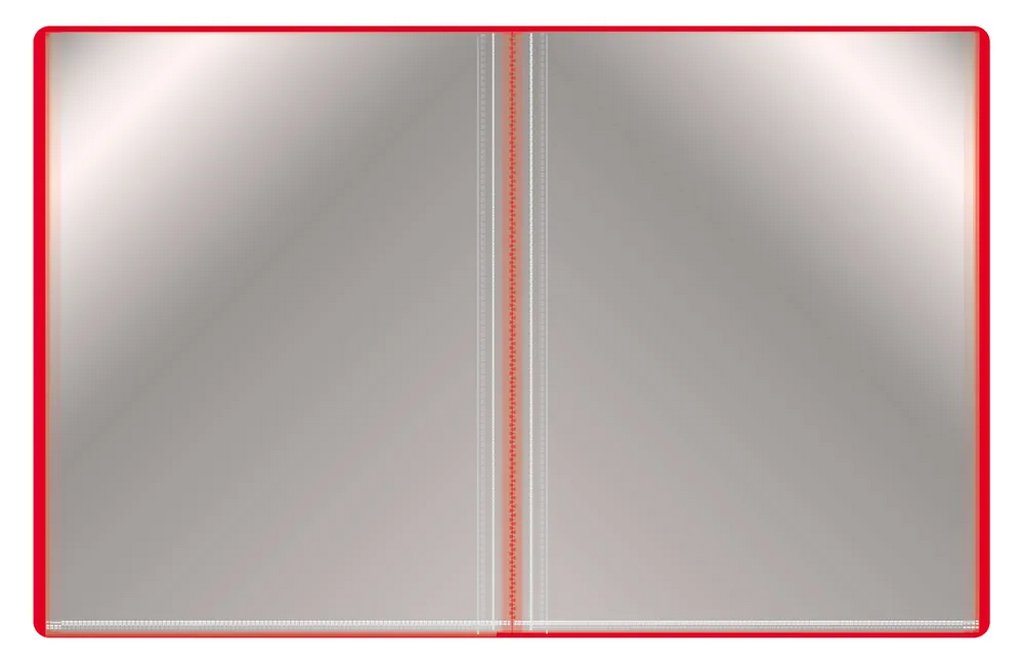 Папка А4 100 прозр.вклад. карман на торце, пластик 0,80 мм, красная Бюрократ