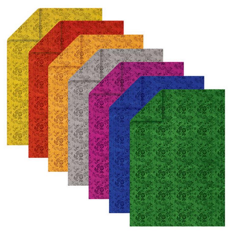 Набор цв. фольги А4  7 лист 7 цв. фактурная "Цветы" двухсторонняя