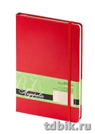 Блокнот А5 100л., 148*210 мм, обложка на резинке, ляссе "Megapolis JOURNAL" красный