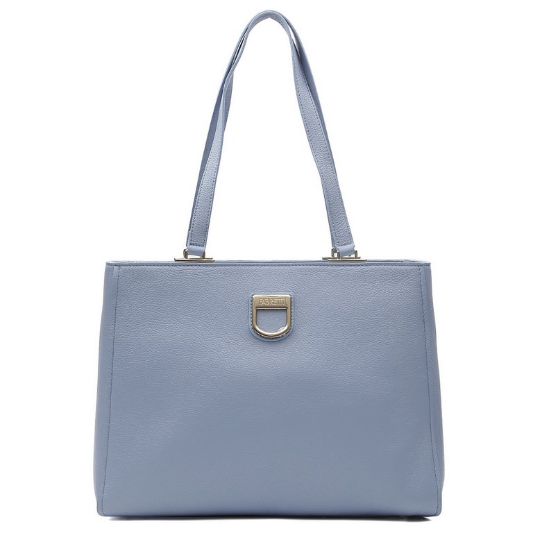 Сумка женская FABRETTI 36*26*14см, нат. кожа, голубой