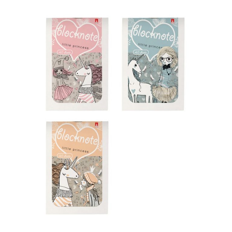 Блокнот А6  40л., 105*148 мм, на скрепке "ВОЛШЕБНЫЕ ЕДИНОРОГИ" 3 ВИДА