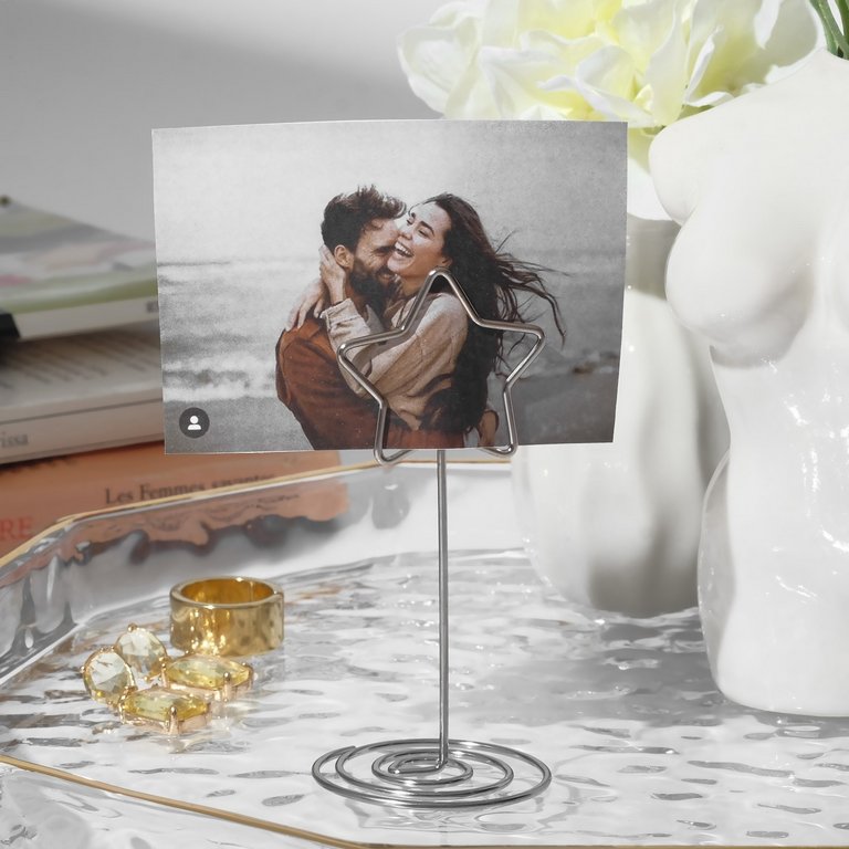 Мемо-клип  "Звезда" цв. серебро