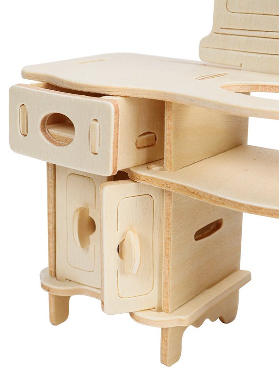 Сборная модель из дерева   52 дет. "МЕБЕЛЬ. ВАННАЯ КОМНАТА" 14,4х6,8х15 см