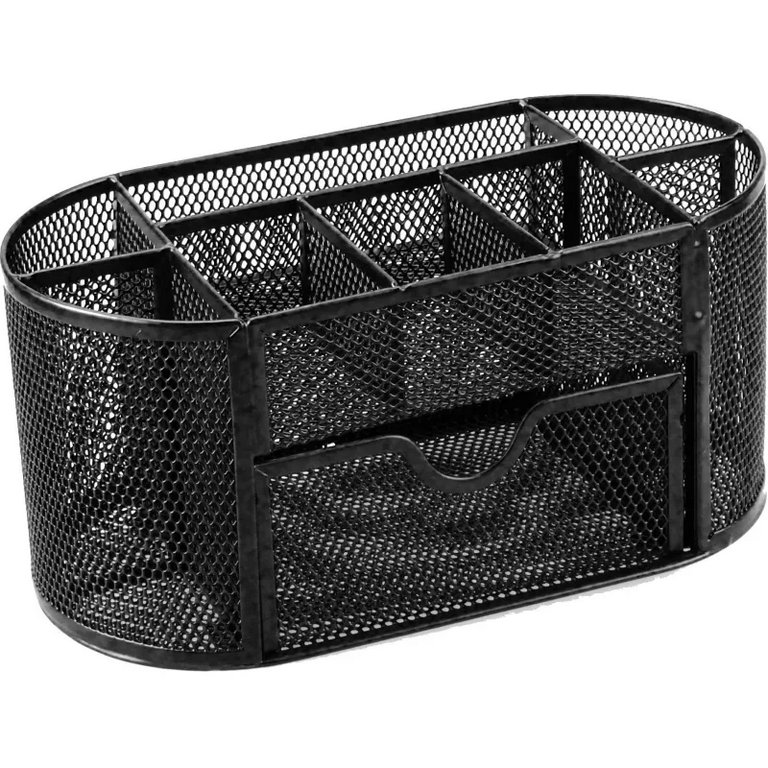 Подставка наст д/канц. принадлеж. металл,  Комус 9 отд. черная