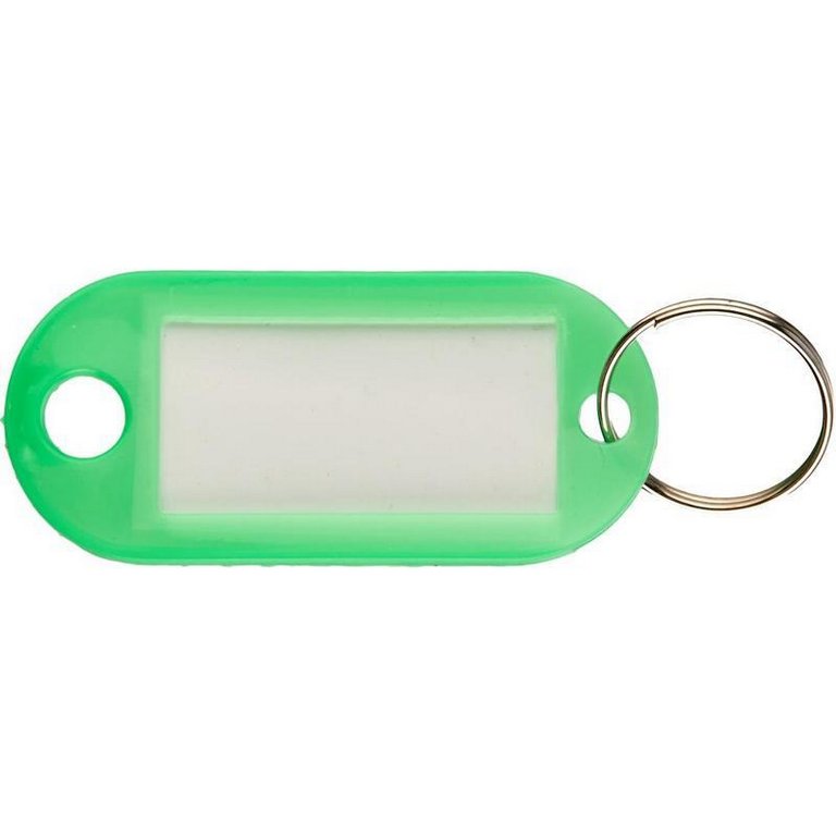 Брелок для ключей длина 50 мм, инфо-окно 35*15 мм, цвет зеленый