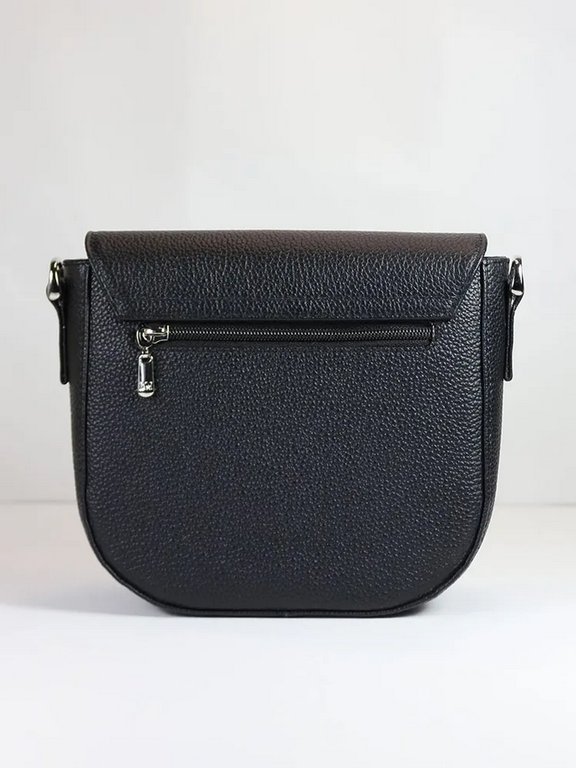 Сумка женская  D.Morelli, нат. кожа, черная, 19,5*19*7,5 см