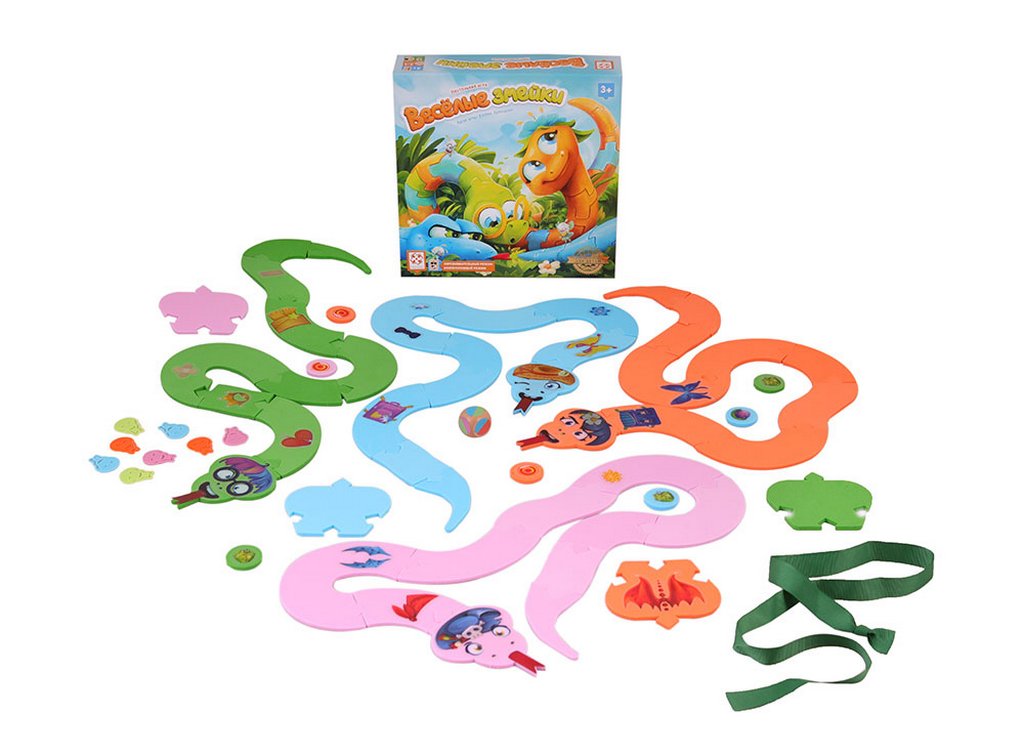 Игра настольная  .3+ "Веселые змейки" (2-4 игрока, 15-20 мин) Стиль жизни