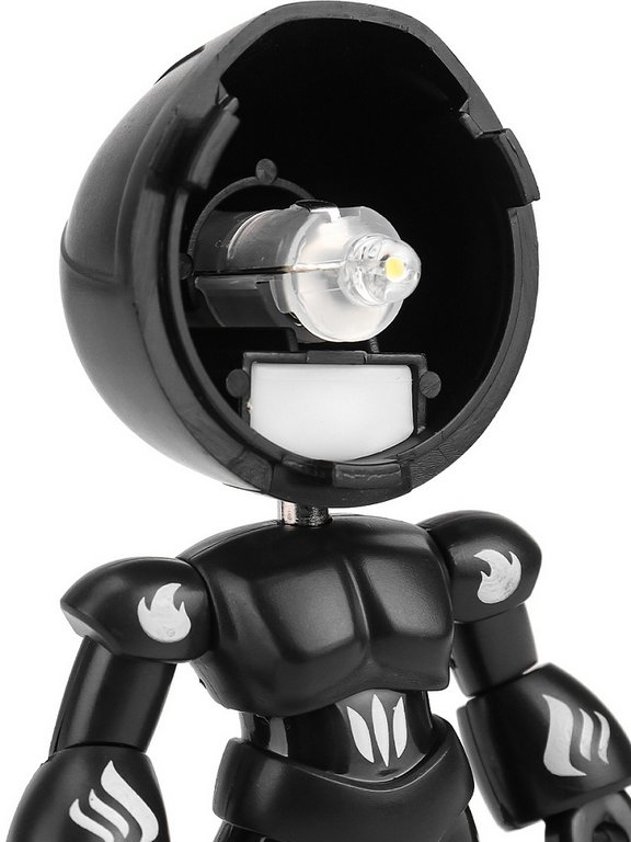 Светильник "Механический воин" 10*6 см, пластик, черный  (батарейки в комплекте)