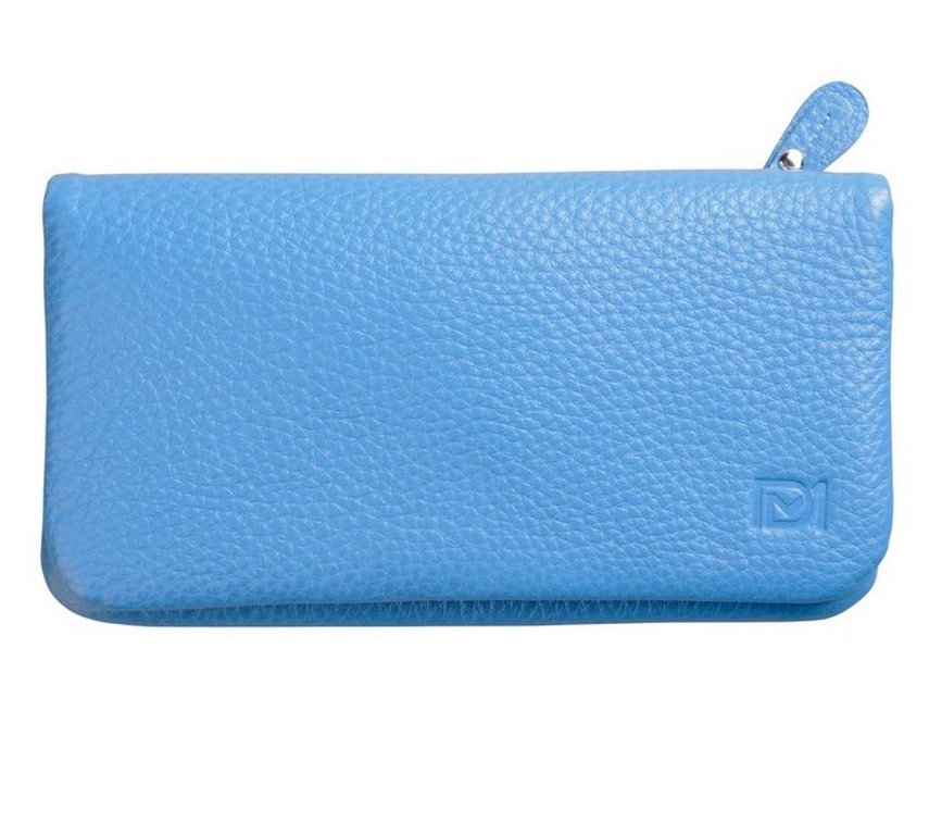 Портмоне D.Morelli женское "Бриенна" большое, нат. кожа,  цвет голубой