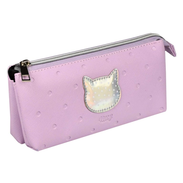 Пенал  для девочки "Паттерн" 19*10,5 см кожзам, фиолетовый