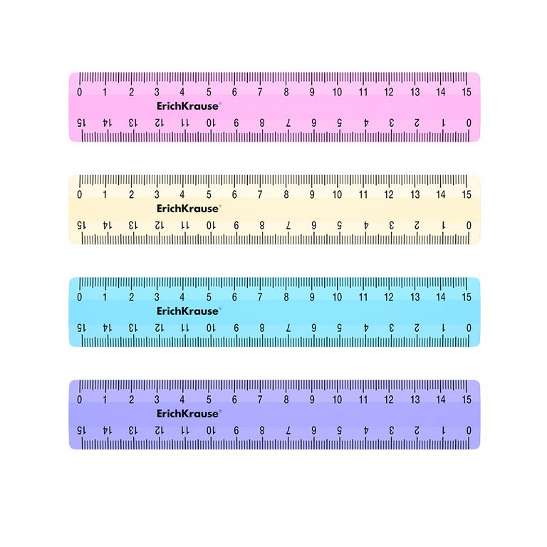 Линейка 15 см. пласт. ErichKrause Pastel