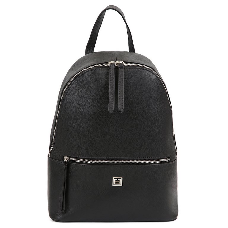 Рюкзак женский FABRETTI 25*33*11см, нат. кожа, черный