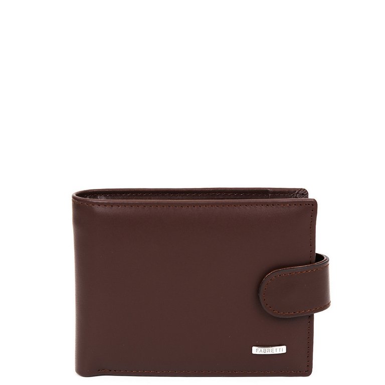 Портмоне FABRETTI мужское, нат.кожа, 13*9*3,5см, коричневый