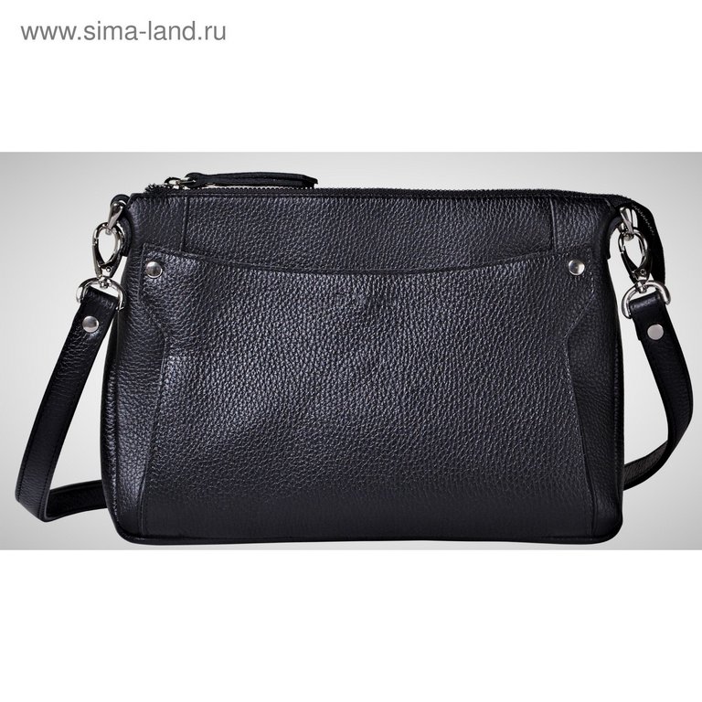 Сумка женская  D.Morelli, нат. кожа, фл.черный