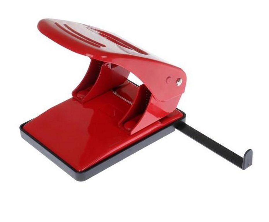 Дырокол до 40л метал. Lаmark "Mettallic", с линейкой цв. красный