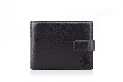 Портмоне Faetano мужское, с хлястиком, нат.кожа, черный