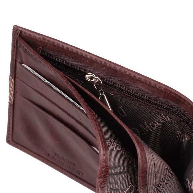 Портмоне D.Morelli мужское "Бранд" нат.кожа, коричневое