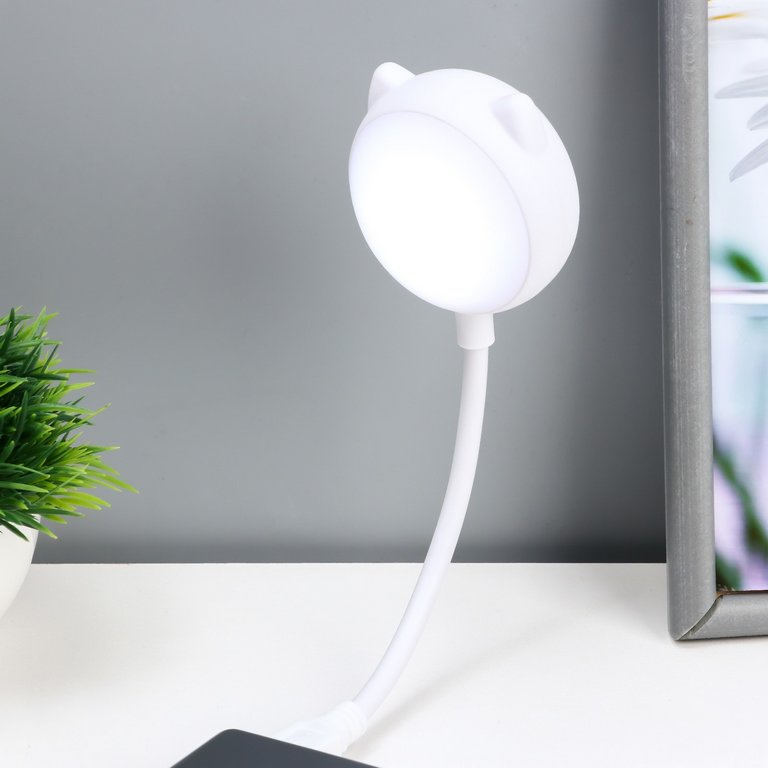 Ночник "Котик" 13,5х8,5х30 см, LED USB белый