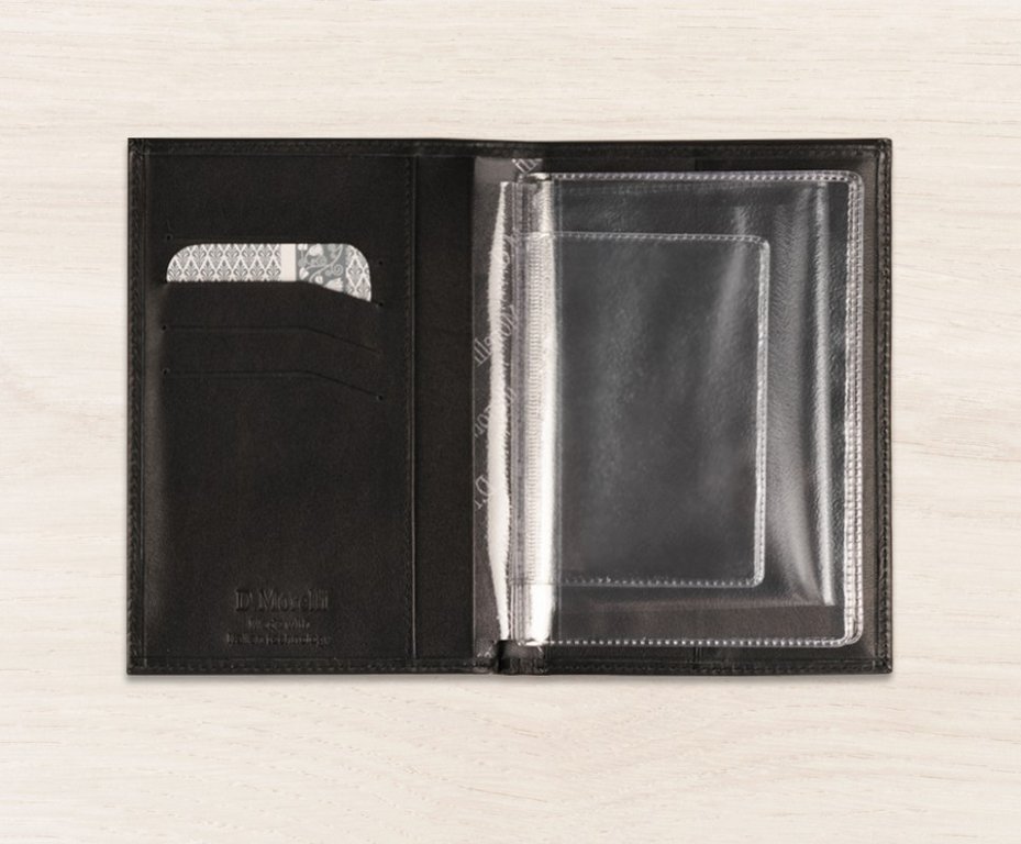 Бумажник водителя D.Morelli "Black" с отделен. для купюр, нат. кожа