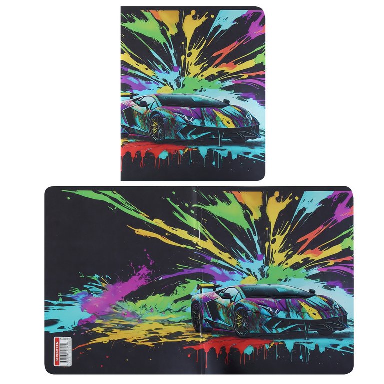 Тетрадь 48 лист кл. А5 на скрепке "Красочные машины"