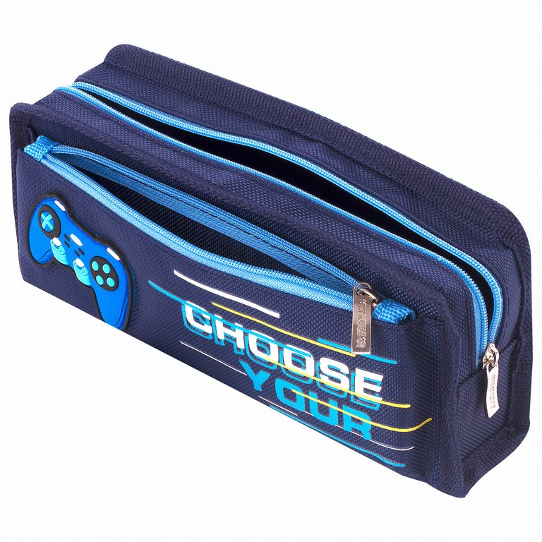 Пенал  для мальчика Юнландия "Joystick" 21*6*9 см синий