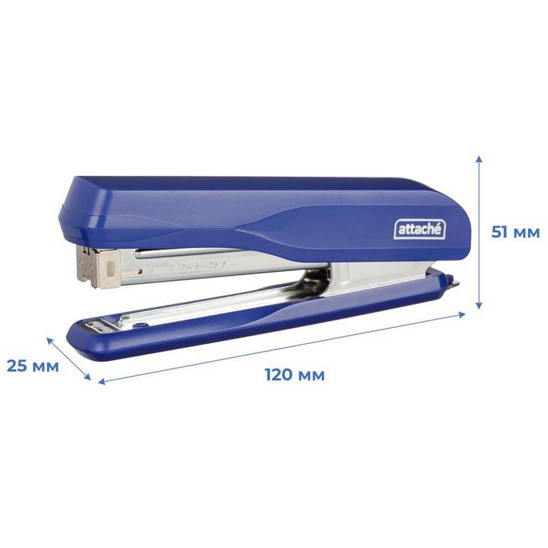 Степлер 24/6 до 30л Attache синий с антистеплером