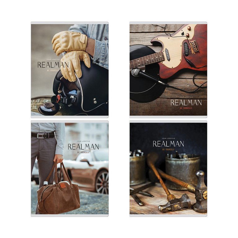 Тетрадь 48 лист кл. А5 на скрепке Greenwich Line "Realman", глянцевая ламинация, 70г/м2