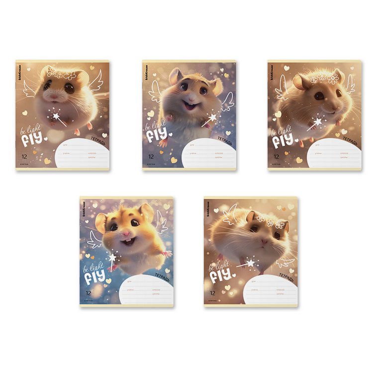 Тетрадь 12 лист кл. А5+ "Fluffy" 5 видов