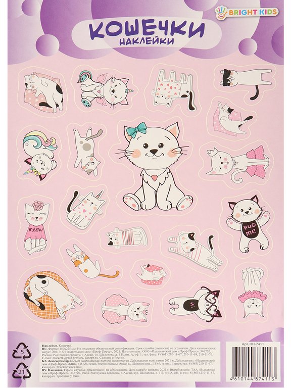 Наклейки 13 х 23 см "Модница Лиза"