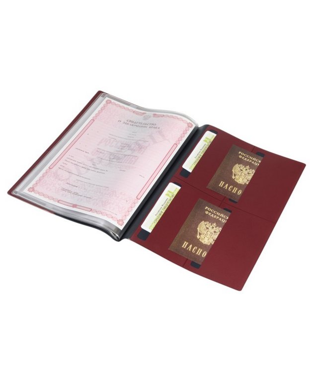 Папка с файлами для семейных документов, ОМС, св-в и СНИЛС, тем. синяя