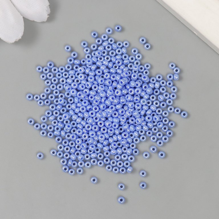 Бисер круглый d=2,3мм., 5гр/уп., цв. голубой (38020)