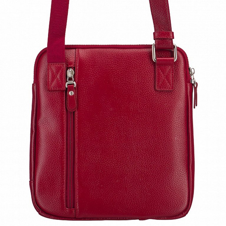 Сумка для документов женская Dr.Koffer 21x24x4см, нат. кожа, через плечо,  красная