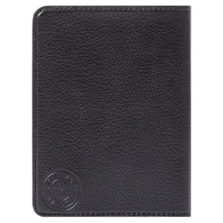 Набор подарочный Макей нат. кожа черный (обложка для паспорта+портмоне)