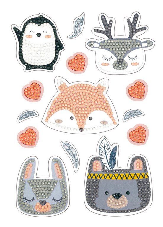 Алмазная мозаика Наклейки "Животные. Сканди" 14*19.5см  ФРЕЯ