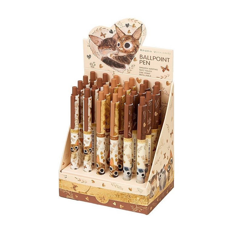 Ручка шариковая авт. с рис. Bruno Visconti "Love me Котики. Счастье" 0,5 мм синяя (ст. 108 мм)