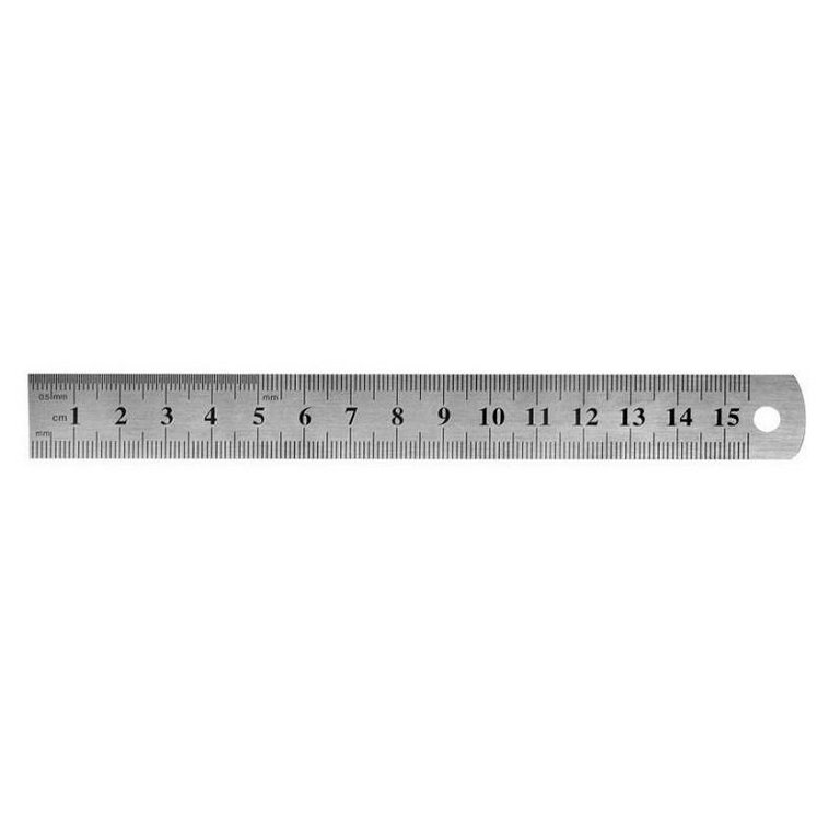 Линейка 15 см. метал. Attache