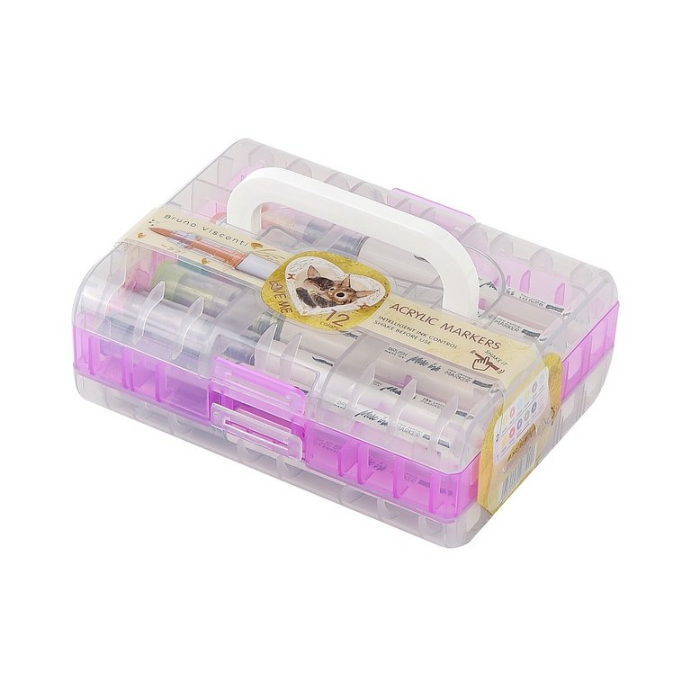 Набор маркеров-кистей акриловых 12 цв. Bruno Visconti  "LOVE ME"