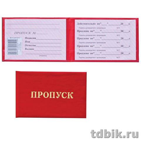 Бланк "Пропуск"