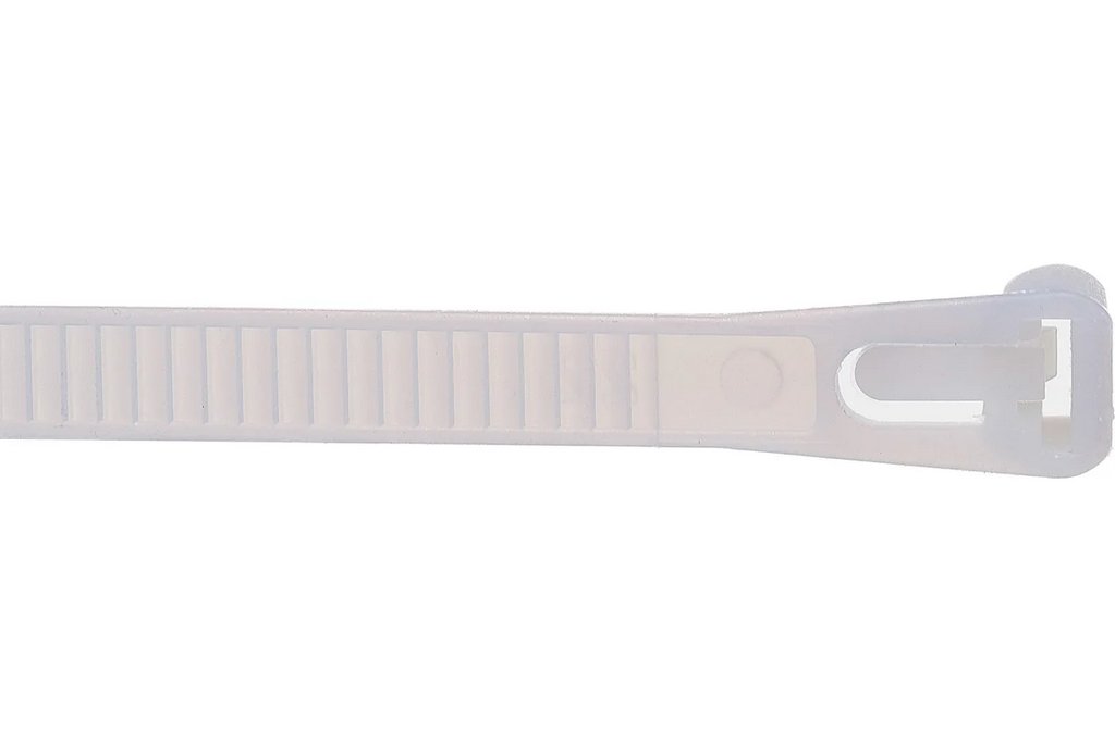 Стяжка нейлоновая 300*7,2 мм, цв. белый, 50шт/уп многоразовые СИБРТЕХ