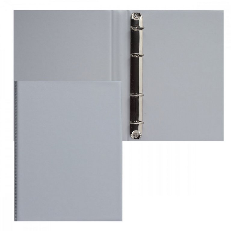 Папка на 4-х кольцах А5 ПВХ серый ДПС