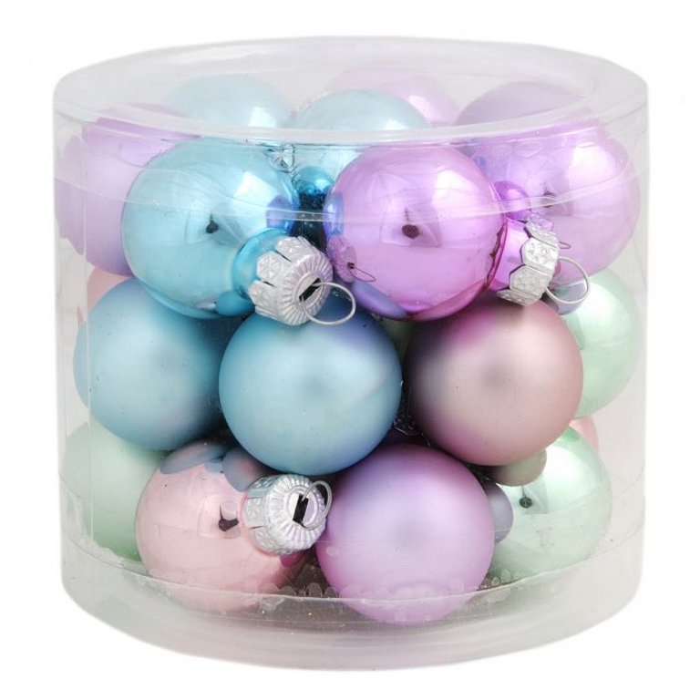 Набор шаров стеклянных 24 шт., 2,5 см. "Нежность"