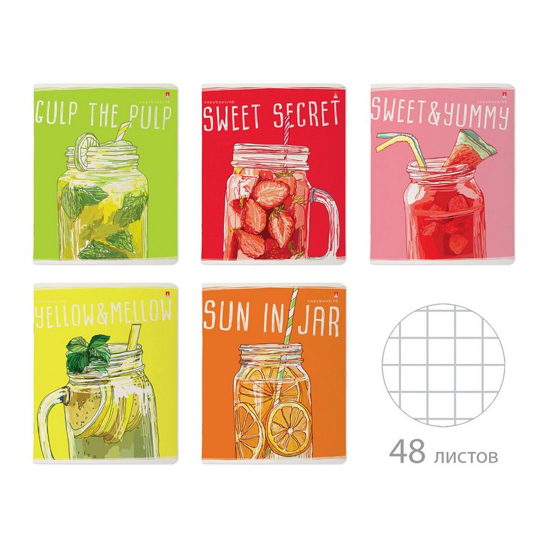 Тетрадь 48 лист кл. А5 на скрепке "MY REFRESH" 5 ВИДОВ