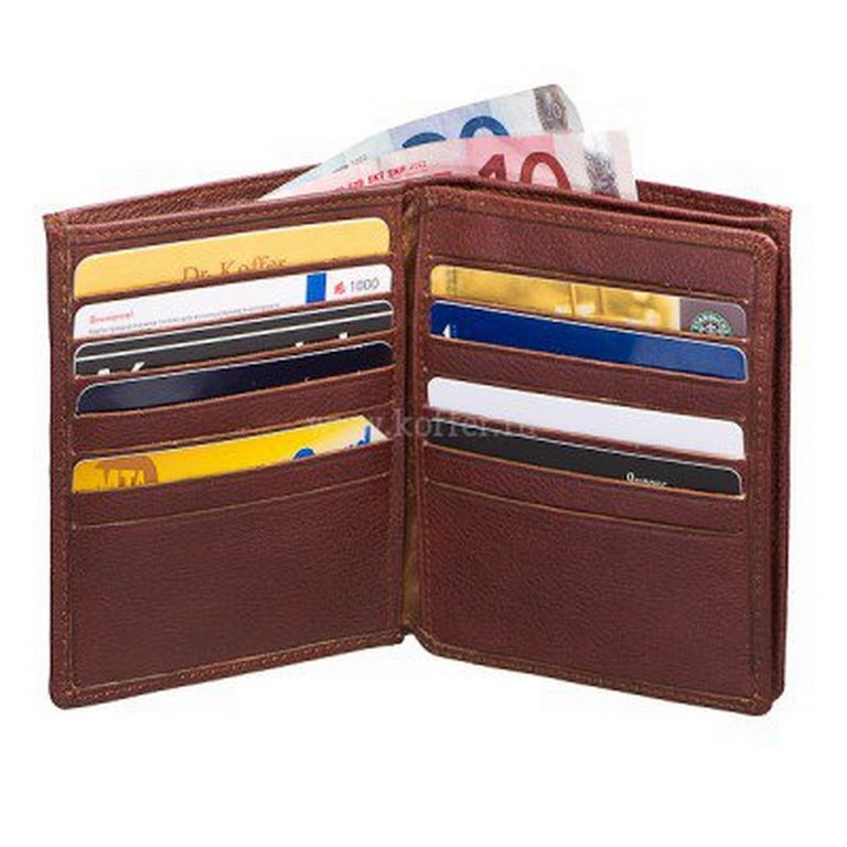 Портмоне Dr.Koffer 13*10,5см, нат. кожа, коньяк