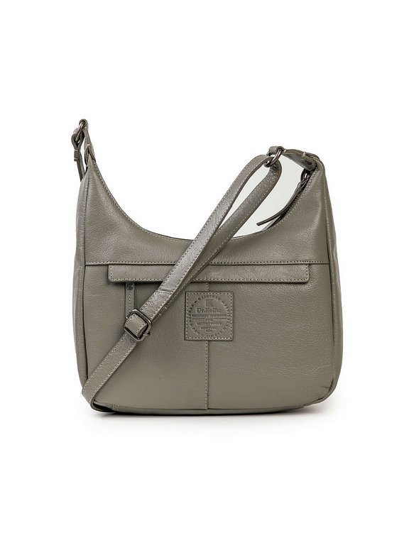 Сумка женская Dr.Koffer 28х21х9см см, нат.кожа серая