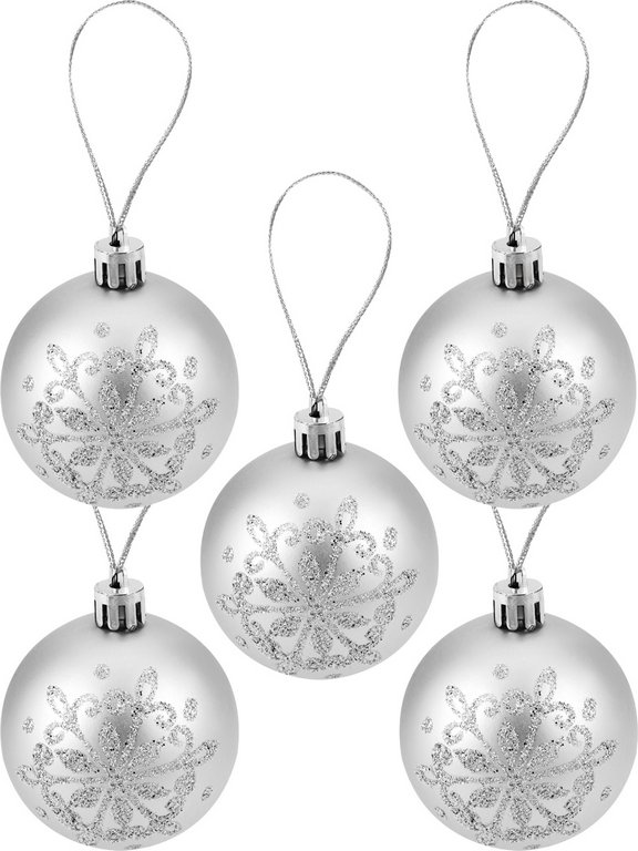 Набор шаров  цвет серебро  60 мм 20 шт+ верхушка 1шт